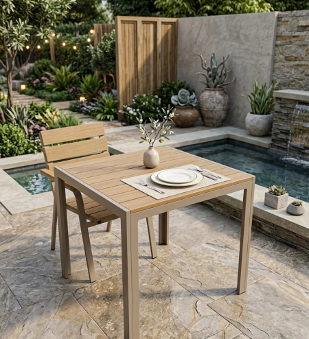 طاولة (Aluminum, Wood)